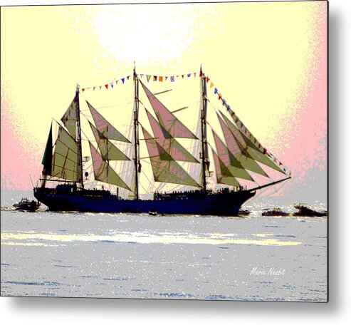 Boat Metal Print featuring the photograph Mystical Voyage by Maria Nesbit