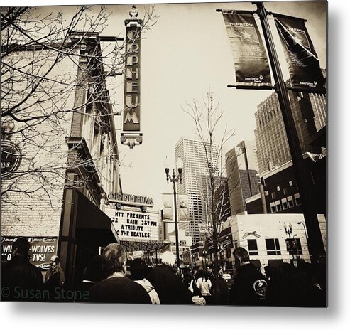 Hennipin Theatre District Metal Print featuring the digital art Orpheum Theatre by Susan Stone