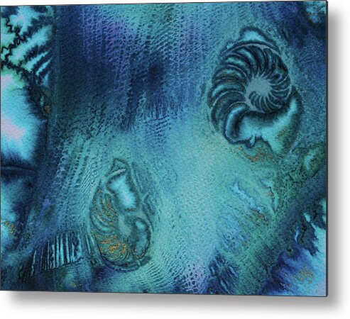 Abstract Art Metal Print featuring the painting Out of the Depths by Mary Sullivan