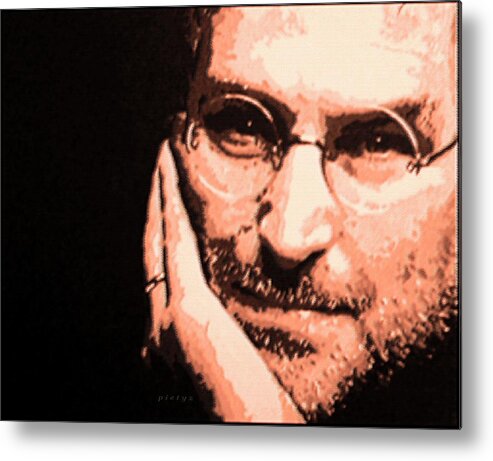 Steve Jobs Metal Print featuring the digital art Patience Look of Steve Jobs by Piety Dsilva
