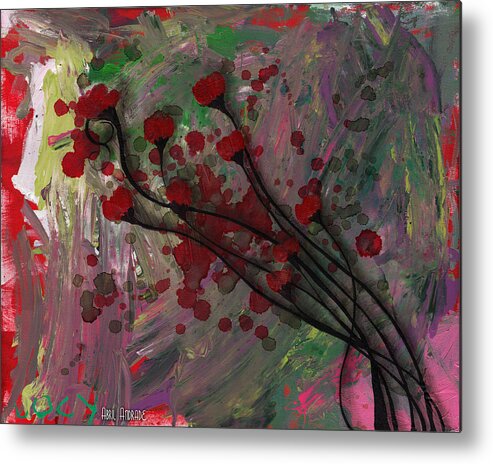 Lucy Griffith Metal Print featuring the painting Poppies by Abril Andrade