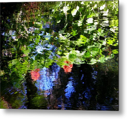 Nature Metal Print featuring the photograph Reflections of Fall in the Spring by Judy Wanamaker