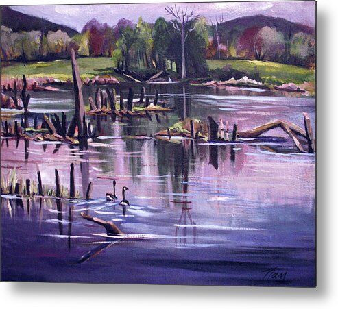 Love Metal Print featuring the painting Return to the Swamp by Nancy Griswold