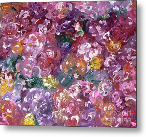 Roses Metal Print featuring the painting Rose Festival by Alys Caviness-Gober