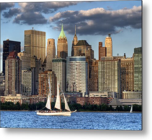 Hudson River Metal Print featuring the photograph Sailing the Hudson by Roni Chastain