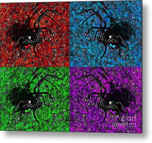 Black Widow Spider Metal Print featuring the photograph Scary Spider Serigraph by Al Powell Photography USA
