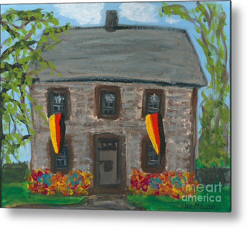 Schifferstadt Architectural Museum Paintings Metal Print featuring the painting Schifferstadt Architectural Museum II by Ania M Milo