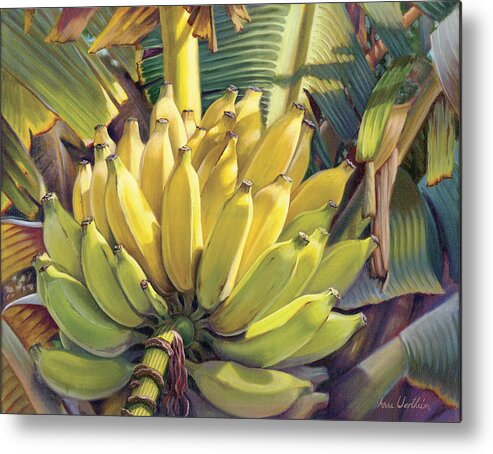 Banana Metal Print featuring the mixed media Stock of Gold by Anne Wertheim