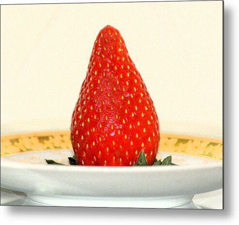 Fruit Metal Print featuring the photograph Succulent Strawberry by Margie Avellino