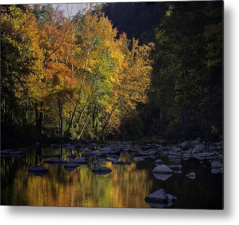 Fall Color Metal Print featuring the photograph Sunrise on the Buffalo National River by Michael Dougherty