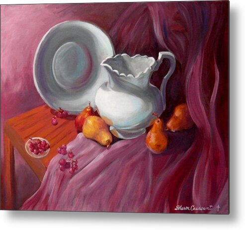 Table Metal Print featuring the painting The Corner Table by Sharon Casavant