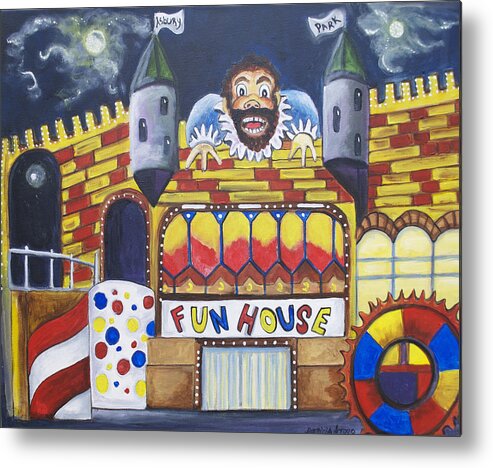 Asbury Art Metal Print featuring the painting The Funhouse Castle by Patricia Arroyo