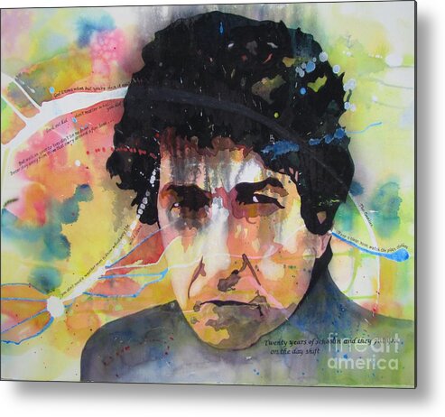 Musician Metal Print featuring the painting The Genius by Vicki Brevell