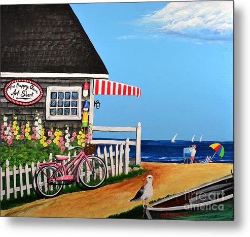 New England Metal Print featuring the painting The Happy Clam Art Shack by Pat Davidson