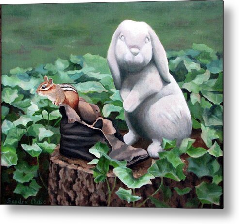 Chipmunk Metal Print featuring the painting The Stone Rabbit by Sandra Chase