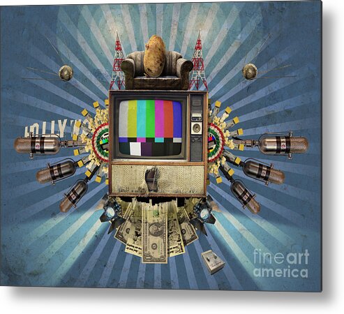 Television Metal Print featuring the digital art The Television Will Not Be Revolutionised by Rob Snow