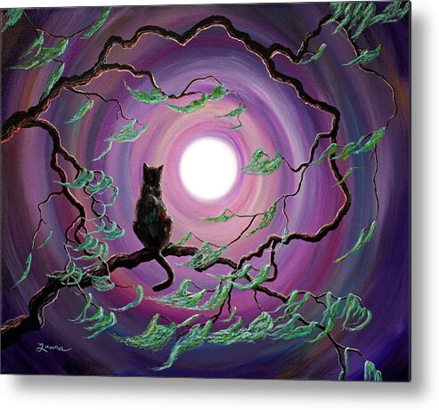 Black Metal Print featuring the painting The Wind in my Fur by Laura Iverson