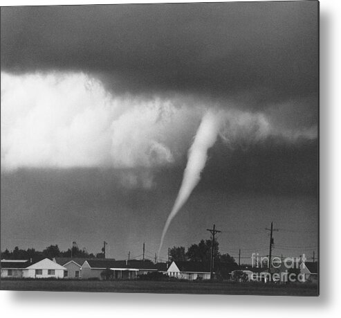 Weather Metal Print featuring the photograph Tornado in Indiana by David Petty and Photo Researchers