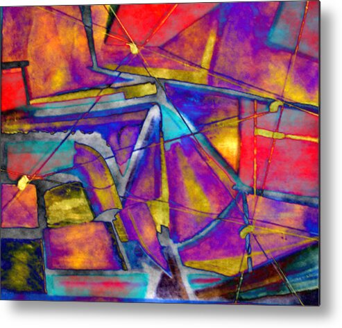 Abstract Art Metal Print featuring the painting Trapezoid by Brian Cole