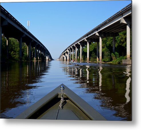 Tree Metal Print featuring the photograph Under the Interstate Atchafalaya Basin Southern Louisiana by Maggy Marsh