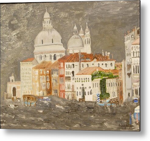 Abstract Metal Print featuring the painting Venice by Beverly Smith