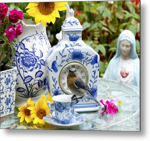 Bluebird Print Metal Print featuring the photograph What Time is Tea After Church by Luana K Perez