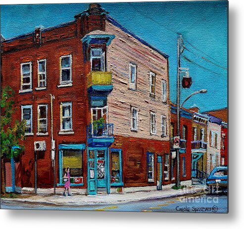 Montreal Metal Print featuring the painting Wilensky's Light Lunch Plateau Montreal by Carole Spandau