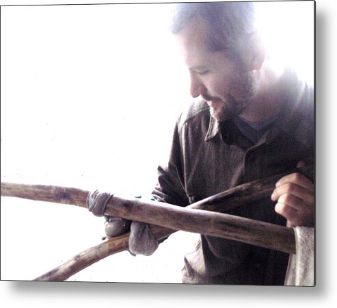 Twisting Metal Print featuring the photograph Wringing a hide by Nancy Griswold