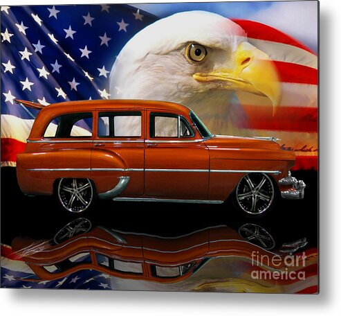 1954 Chevy Station Wagon Metal Print featuring the photograph 1954 War Wagon by Peter Piatt