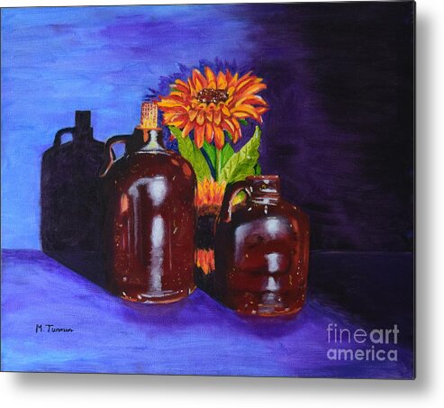 Jugs Metal Print featuring the painting 2 old Jugs by Melvin Turner