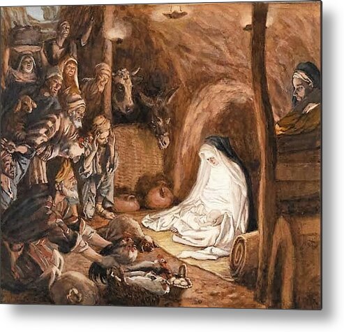 Christmas Metal Print featuring the painting Adoration of the Shepherds by Tissot
