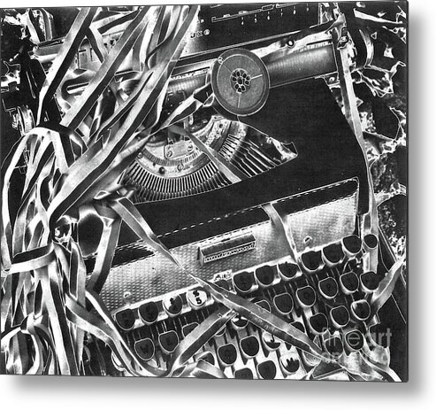Typewriter Metal Print featuring the photograph At a Loss for Words #1 by Elizabeth Hoskinson
