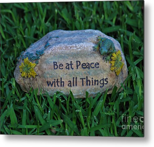 Inspirational Metal Print featuring the photograph 1- Be At Peace by Joseph Keane