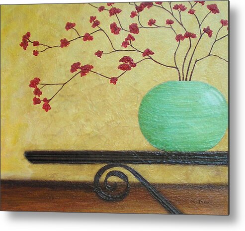 Modern Metal Print featuring the painting Casa Table #1 by Herb Dickinson