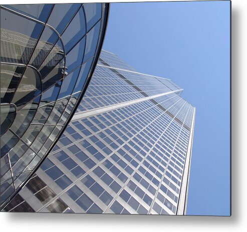 Chicago Metal Print featuring the photograph Chicago Sears Tower - Reflections Series #1 by DiDesigns Graphics