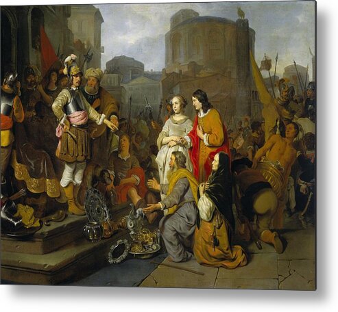 Gerbrand Van Den Eeckhout Metal Print featuring the painting Continence of Scipio #1 by Vincent Monozlay