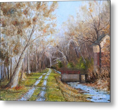 Delaware Canal Metal Print featuring the painting Delaware Canal II by Paint Box Studio
