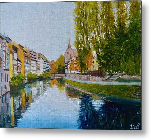 River Metal Print featuring the painting La Petite France in Strasbourg #1 by Dai Wynn