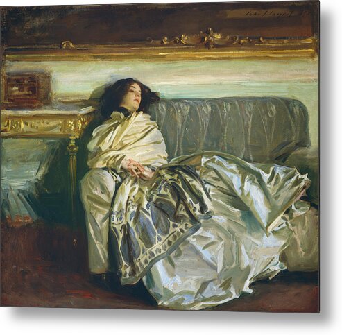 John Singer Sargent Metal Print featuring the painting Nonchaloir #1 by John Singer Sargent