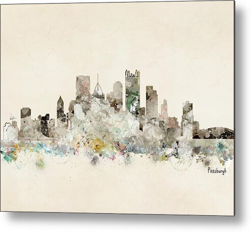 Pittsburgh Pennsylvania Metal Print featuring the painting Pittsburgh Pennsylvania #1 by Bri Buckley