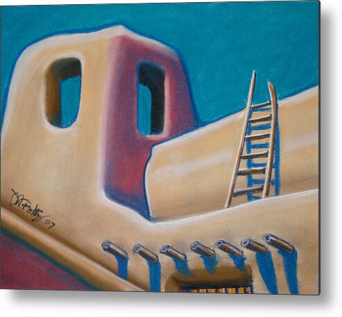 Paste Metal Print featuring the pastel Santa Fe Style #1 by Michael Foltz