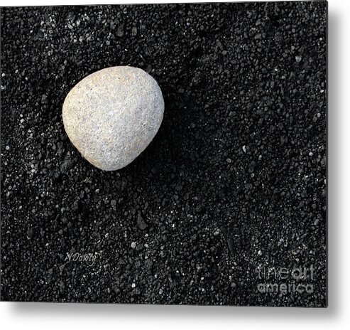 Fire On The Mountain - Stone In Soot Metal Print featuring the photograph Stone in Soot #1 by Natalie Dowty