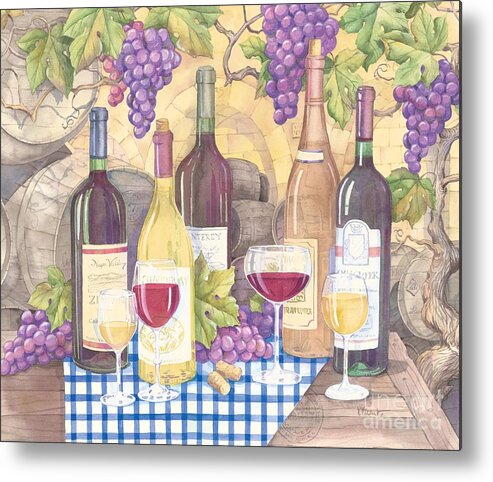 Vintage Metal Print featuring the painting Vintage Wine I #1 by Paul Brent