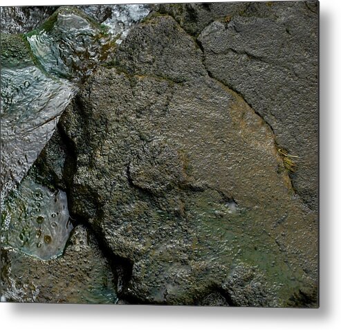 Stone Metal Print featuring the photograph Water and Stone #1 by Marilynne Bull