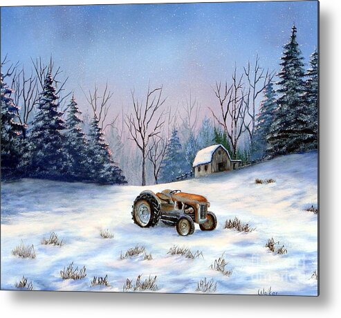 Landscape Metal Print featuring the painting Winter Rest by Jerry Walker