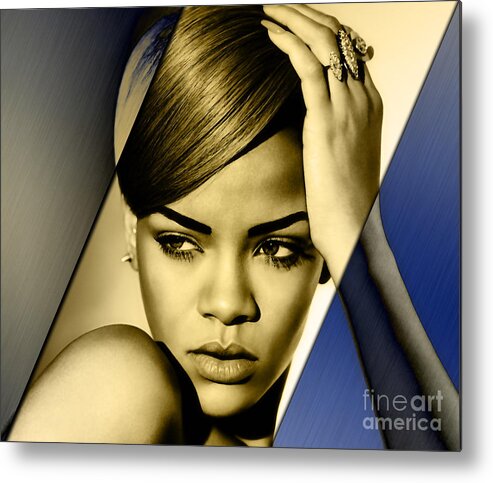 Rihanna Metal Print featuring the mixed media Rihanna Collection #12 by Marvin Blaine