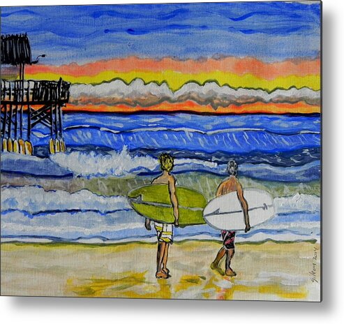 Surfing Metal Print featuring the painting Surf art #2 by W Gilroy