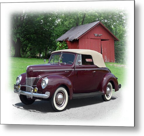 1940 Metal Print featuring the photograph 1940 Ford Deluxe Convertible by Ron Long