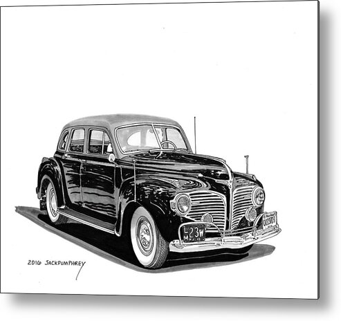 The Four-door Version Of The 1941 Dodge Custom Town Sedan Was The Most Popular Of Its Line Metal Print featuring the painting 1941 Dodge Town Sedan by Jack Pumphrey