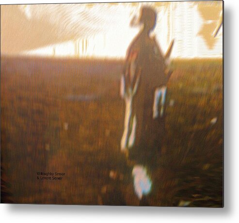 Abstract Metal Print featuring the digital art 1950's - Pow Wow Maiden by Lenore Senior